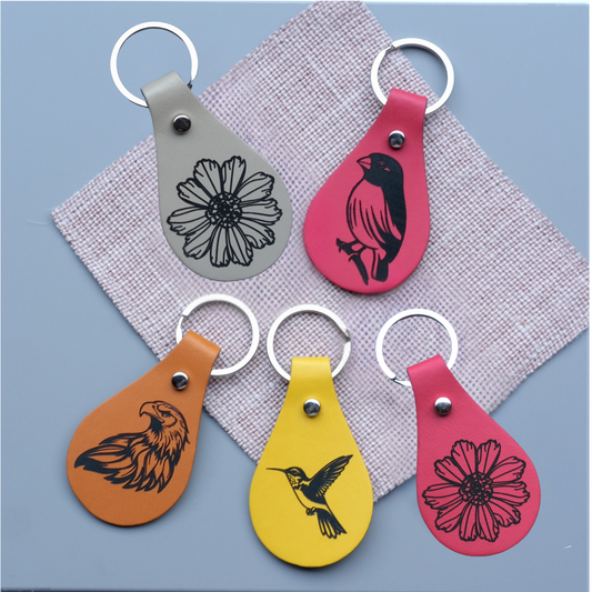 Faux Leather Keychain